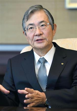 インタビューに答える大和証券グループ本社の日比野隆司社長