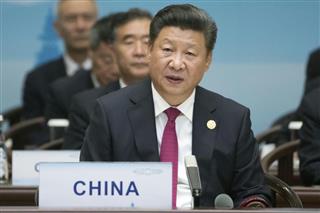 Ｇ２０首脳会合であいさつする中国の習近平国家主席＝９月、中国・杭州（共同）