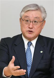 日立製作所の東原敏昭社長(菊本和人撮影）