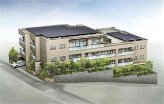 積水ハウスが１９年春の完成を目指す、実質ゼロエネルギーのマンションのイメージ図