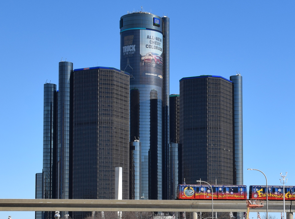 ＧＭの本社ビル＝米ミシガン州デトロイト（撮影・大竹信生）