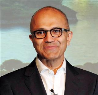 スターバックスの取締役に指名された米マイクロソフトのサティア・ナデラＣＥＯ（黄金崎元撮影）