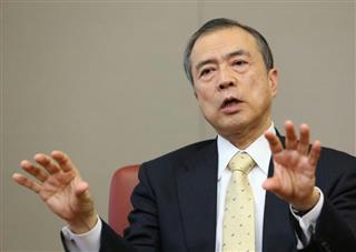 インタビューに応じる東京ガスの広瀬道明社長=東京都港区 インタビューに応じる東京ガスの広瀬道明社長=東京都港区