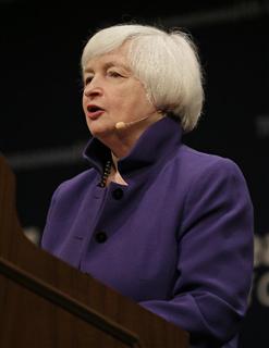 サンフランシスコで講演するＦＲＢのイエレン議長＝１月１８日（ＡＰ＝共同）