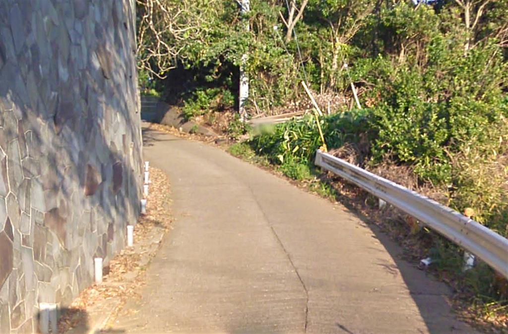 帰りに迷い込んだ細道。写真で見るより坂がきつい（グーグルマップより）