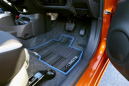 ブルーのラインで縁取られたオプションのカーペット