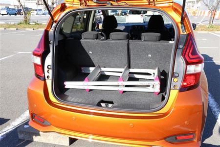 床下が浅い状態（ノーマル）で脚立を置く