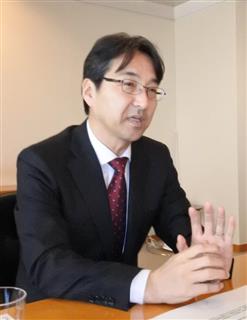 日本自動車工業会の尾高和浩・労務委員長（ホンダ取締役）＝東京都港区（会田聡撮影）