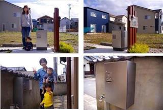 福井県あわら市の実証実験での宅配ボックス設置例