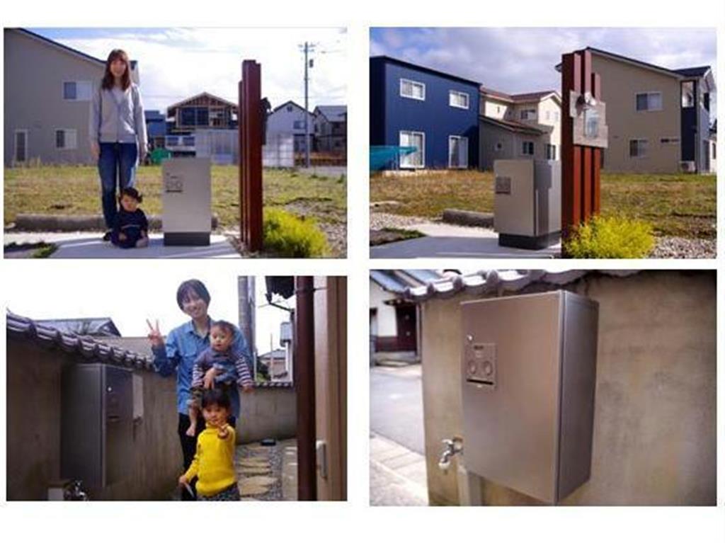 福井県あわら市の実証実験での宅配ボックス設置例