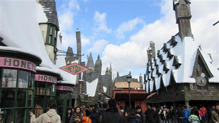 ハリーポッターエリアでは英国の古い町並みをリアルに再現