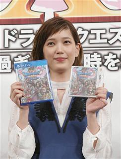 「ドラゴンクエスト１１」を紹介するタレントの本田翼さん＝１１日午後、東京都中央区（菊本和人撮影）