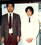 石野良純氏（右）と指導教官だった中田篤男氏＝昭和６１年