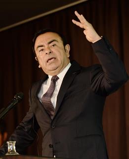 日産自動車のカルロス・ゴーン会長（大西史朗撮影）