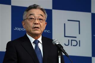 記者会見するＪＤＩの東入来信博会長＝９日、東京都港区