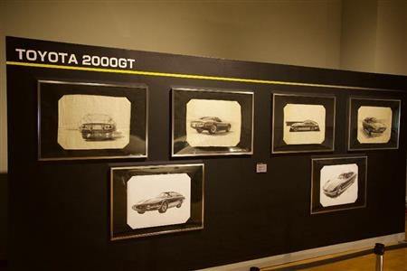 開発途中のデザインスケッチ。実車画像と比較してみよう。トヨタ博物館２０００ＧＴ特別展