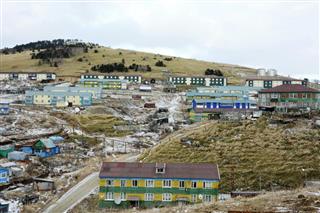 北方領土・色丹島の斜古丹＝２０１６年１２月（共同）