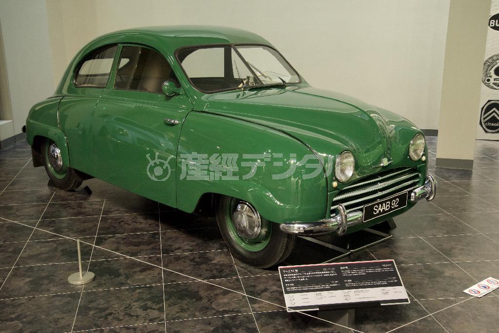 サーブ・９２型（１９５１年・スウェーデン）。トヨタ博物館