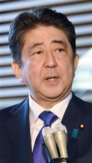 安倍晋三首相（酒巻俊介撮影）