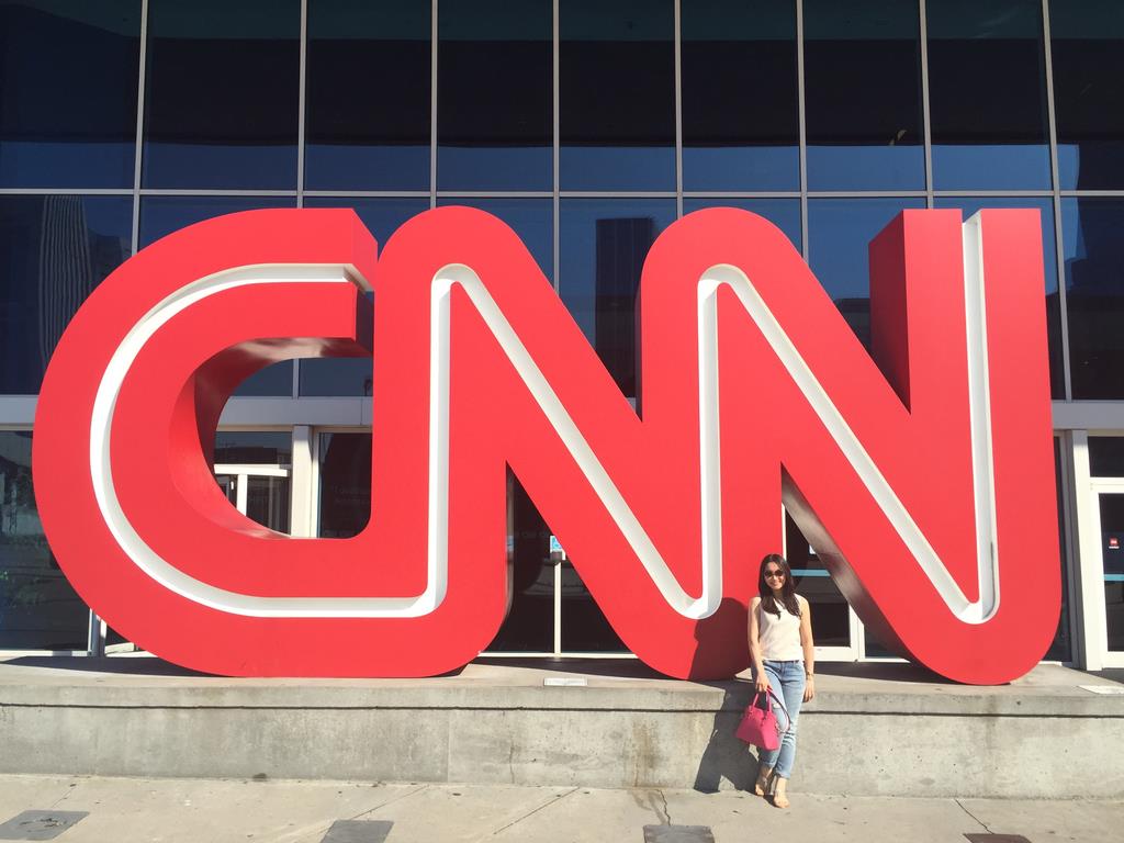 佐藤さん。アメリカのアトランタでＣＮＮを見学