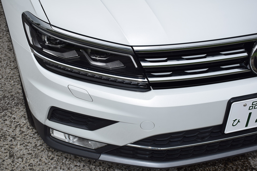 直線基調のシャープなデザインが２世代目ティグアンの大きな特徴