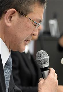 会見するＳＵＢＡＲＵの吉永泰之社長＝２７日午後、東京都渋谷区（佐藤徳昭撮影）