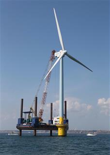 国内の洋上風力発電設備＝千葉県銚子市沖