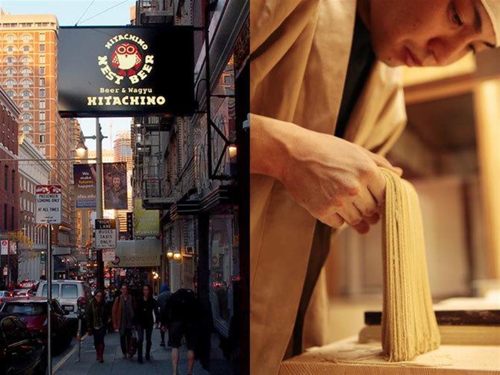 サンフランシスコの直営店では、常陸牛と茨城県産のそばを提供している（PRESIDENT Onlineより）