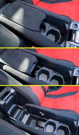 センターコンソールのアームレストはスライド＆チップアップ式。ホンダ・シビックＴＹＰＥＲ