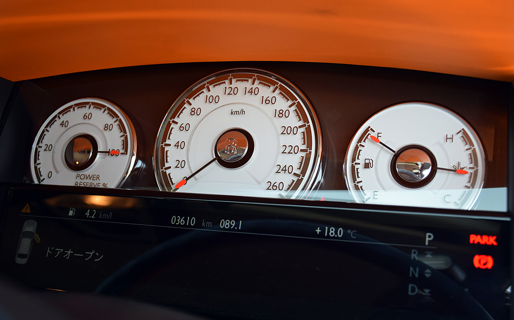 ホワイトバックが美しいメーターパネル。その下は液晶ディスプレイ