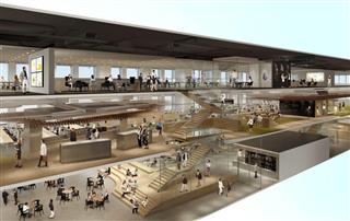 三菱地所の新本社のイメージ。内部階段を設けて部署の垣根を越えたコミュニケーションの活性化を図る