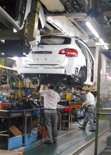 日産自動車九州の組み立て工場=2015年7月、福岡県苅田町 日産自動車九州の組み立て工場=2015年7月、福岡県苅田町
