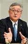 インタビューに応じる日立製作所の東原敏昭社長（寺河内美奈撮影）