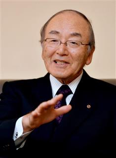 日本商工会議所の三村明夫会頭＝２０１７年１２月１９日午後、東京都千代田区（佐藤徳昭撮影）