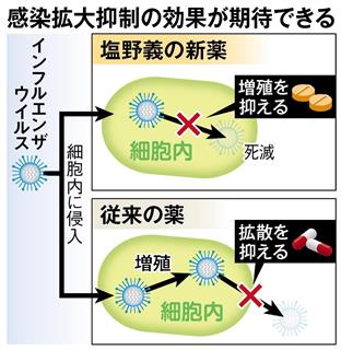 インフルエンザ治療薬の仕組み インフルエンザ治療薬の仕組み