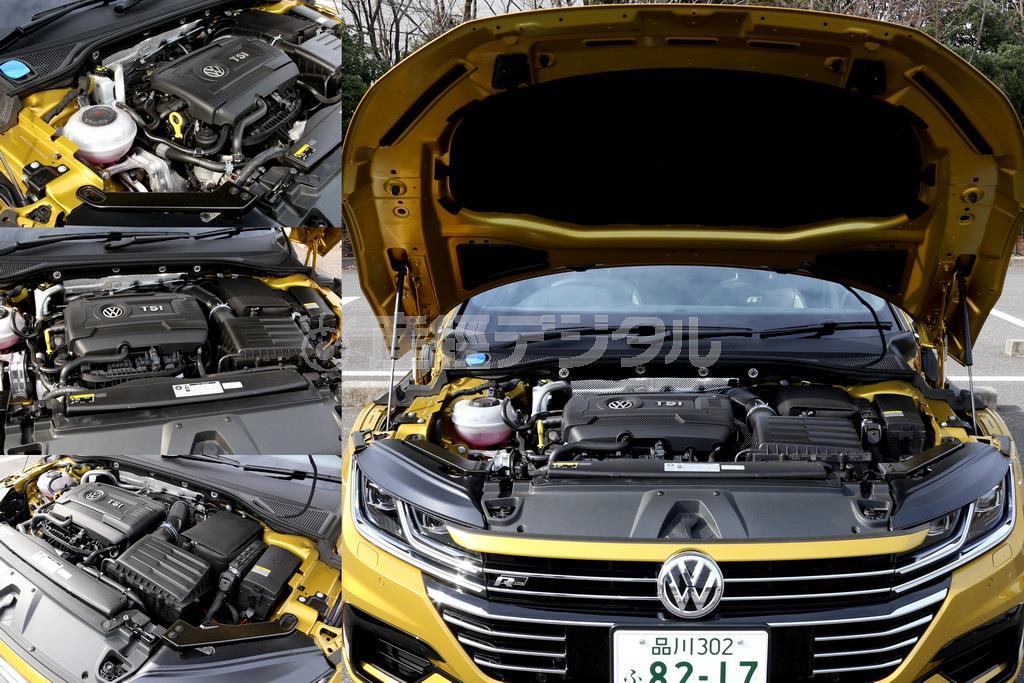 ２８０馬力を発生する２リッター４気筒ターボＴＳＩエンジン。ＶＷ・アルテオン
