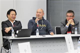 PPJの高澤宏昌氏、フジテレビの野村和生氏、HJホールディングスの於保浩之社長 PPJの高澤宏昌氏、フジテレビの野村和生氏、HJホールディングスの於保浩之社長