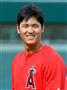 エンゼルスの大谷翔平選手＝エンゼル・スタジアム（撮影・リョウ薮下）