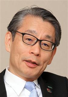 産経新聞のインタビューに答える大日本住友製薬の野村博社長＝２５日、大阪市中央区（渡辺恭晃撮影）