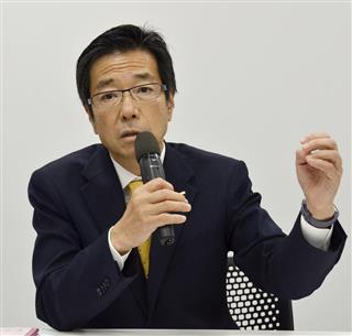 事業方針説明会で東京移転の手ごたえを話すパナソニックCNS社の樋口泰行社長=25日午後、東京都中央区 事業方針説明会で東京移転の手ごたえを話すパナソニックCNS社の樋口泰行社長=25日午後、東京都中央区