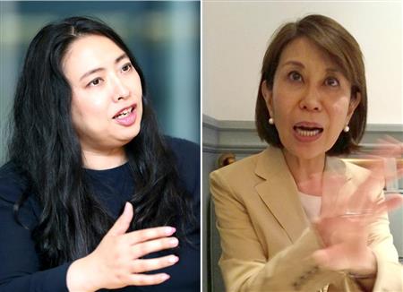 武蔵大学の千田有紀教授（左、桐山弘太撮影）と東京国際大学の小田切紀子教授（右、小野田雄一撮影）