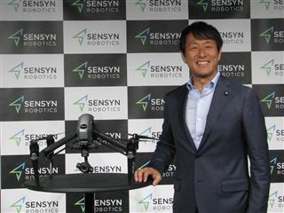 ２０２０年の株式上場を目指す考えを明らかにしたセンシンロボティクスの出村太晋社長＝４日、東京都港区（松村信仁撮影）