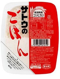 新潟県産コシヒカリの「サトウのごはん」（サトウ食品のホームページより）
