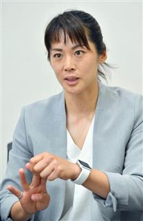 東京五輪のホッケー（陸上ホッケー）女子日本代表「さくらジャパン」の候補選手、小野真由美インタビュー＝５日、東京都品川区（三尾郁恵撮影）
