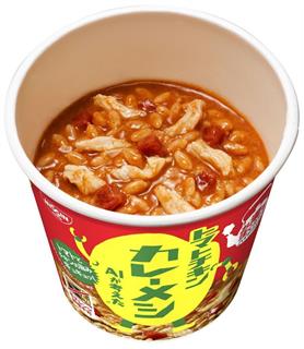 「日清トマトチキンカレーメシAIが考えた」(日清食品提供) 「日清トマトチキンカレーメシAIが考えた」(日清食品提供)