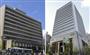 長崎市の十八銀行本店（左）と福岡市のふくおかフィナンシャルグループ本社