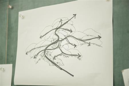 現在構想中の「老松」。まず平面を立体として捉えるイメージからスタート。