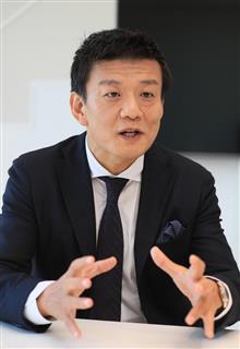 テーマパークの沖縄進出に再挑戦する森岡毅氏。ハワイを超えるポテンシャルを持つと強調する（山田哲司撮影）