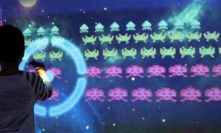 梅田に誕生した専門店「スペースインベーダールーム」＝大阪市北区（彦野公太朗撮影）