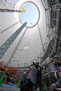 ＪＲ東海が公開した、建設中のリニア中央新幹線「北品川非常口」＝２８日午前、東京都品川区